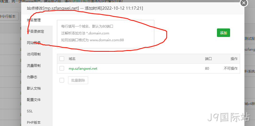 网站添加域名